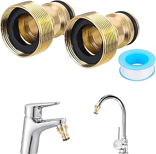 XTDMJ 2 Pack Universal Kitchen Mixer Tap Hose Connector, Kitchen Tap Hose Connector, Hose Pipe Tap Connector, Tap Hose Connectors Kitchen Taps, Quick Coupling Garden Hose Connection