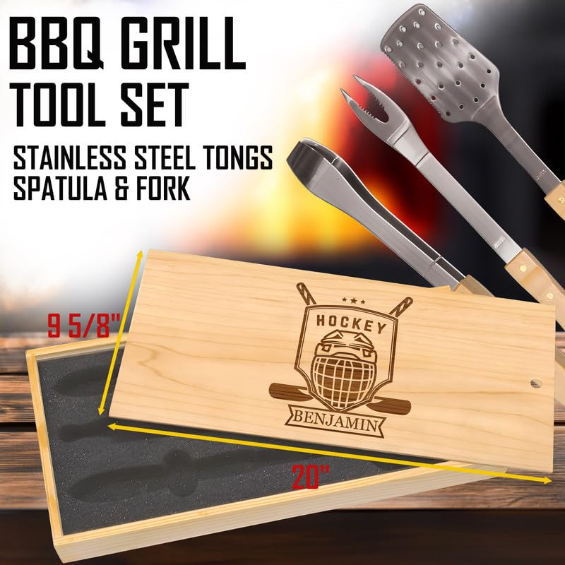 Set parrillero con grabado personalizado en caja de madera miniatura 2