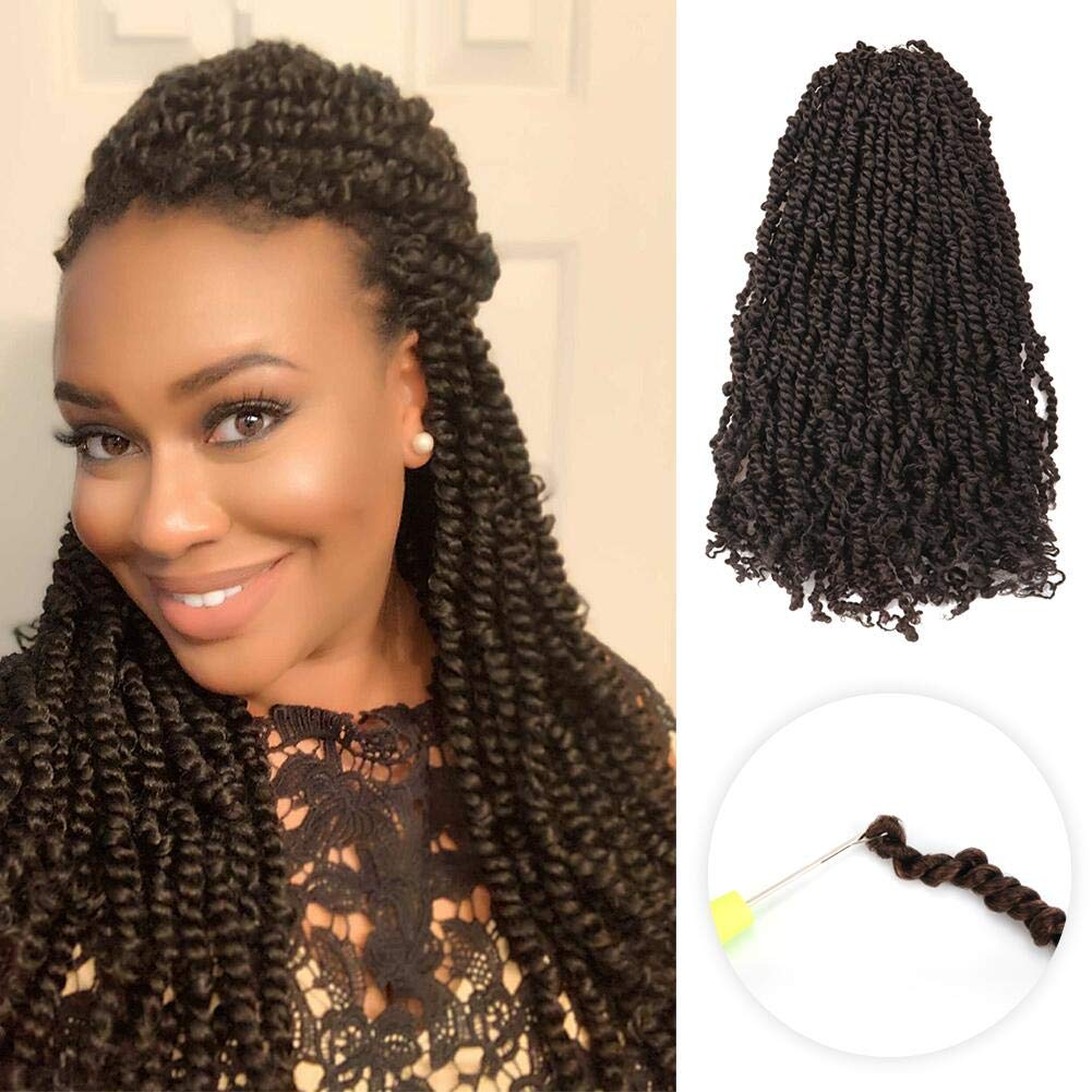 TOYOTRESS Tiana Passion Twist Hair Pre-Twisted 8 Packs 12 strands/pack) Pre-Looped Passion Twists Crochet Braids Made Of Bohemian Hair Synthetic Braiding Hair Extension (20 Inch, 4)