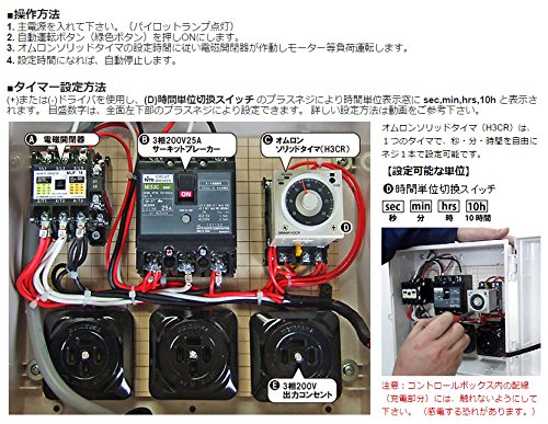 【24】電化製品 Amazon.co.jp: ミナトワークス 24時間タイマー式 動力制御盤 (三