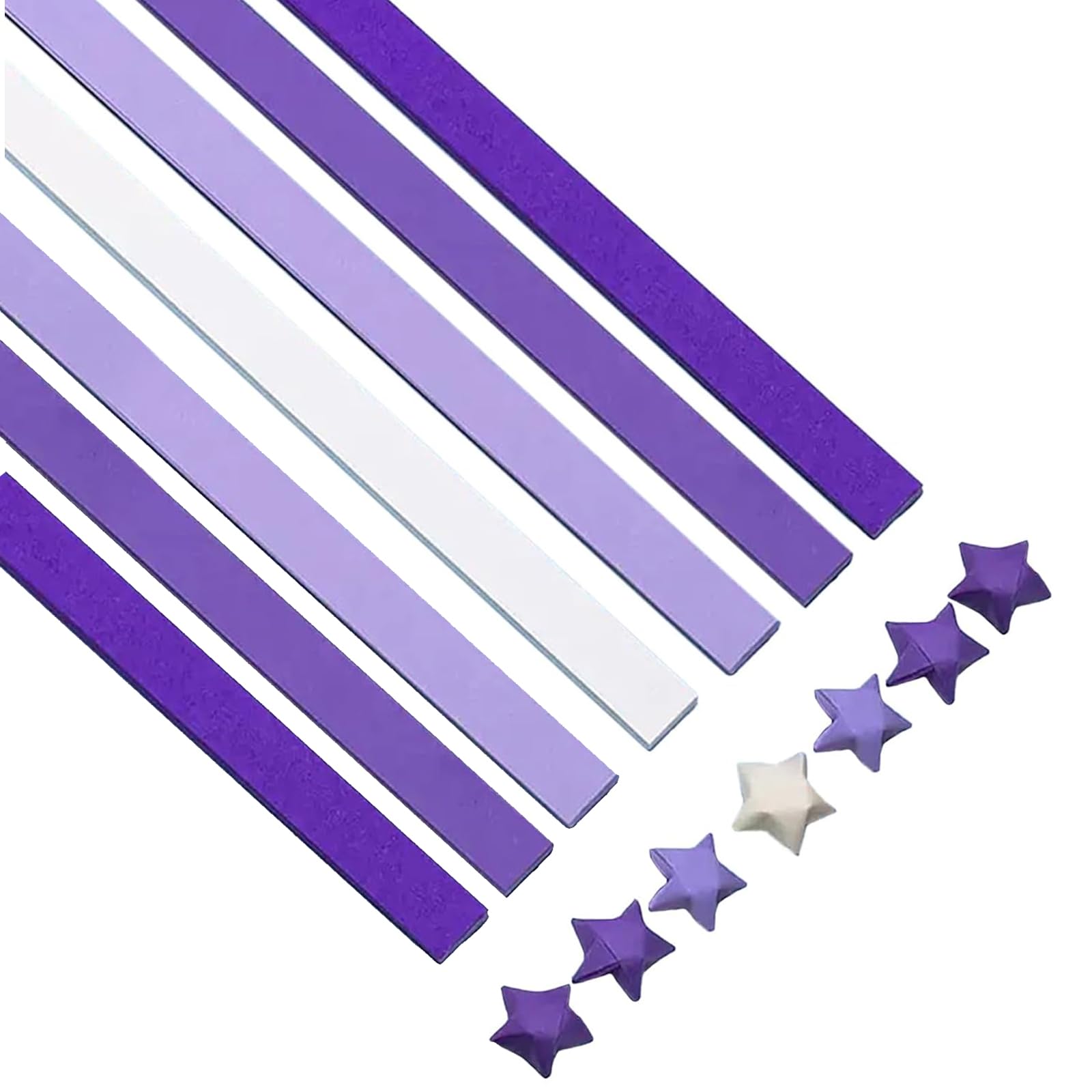Lote de 1350 tiras de papel en forma de estrella, 7 enteros de constelaciones impresas,Tiras de papel origami,Tiras de papel de la suerte (Purple, 1350pcs)