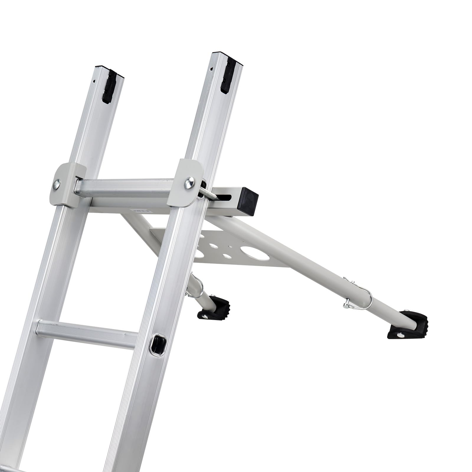 VEVOR Stabilisateur d'Échelle de Toit en Acier Carbone avec Accessoires, Pieds Réglables Extension, Capacité de Charge 150 kg, Compatible avec Différentes Formes d'Échelles pour Gouttière de Toit