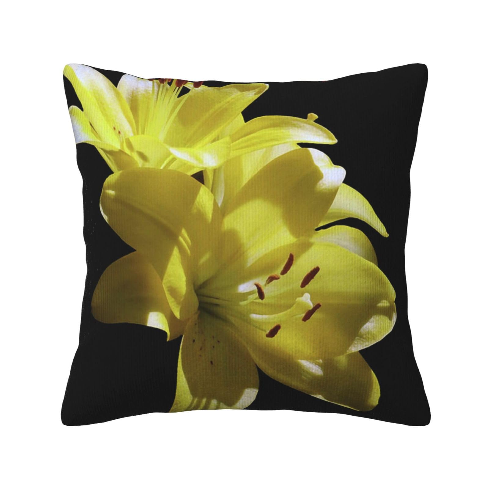 Housses de coussin floral jaune TOMPPY 45x45 cm pour décorer votre canapé de salon