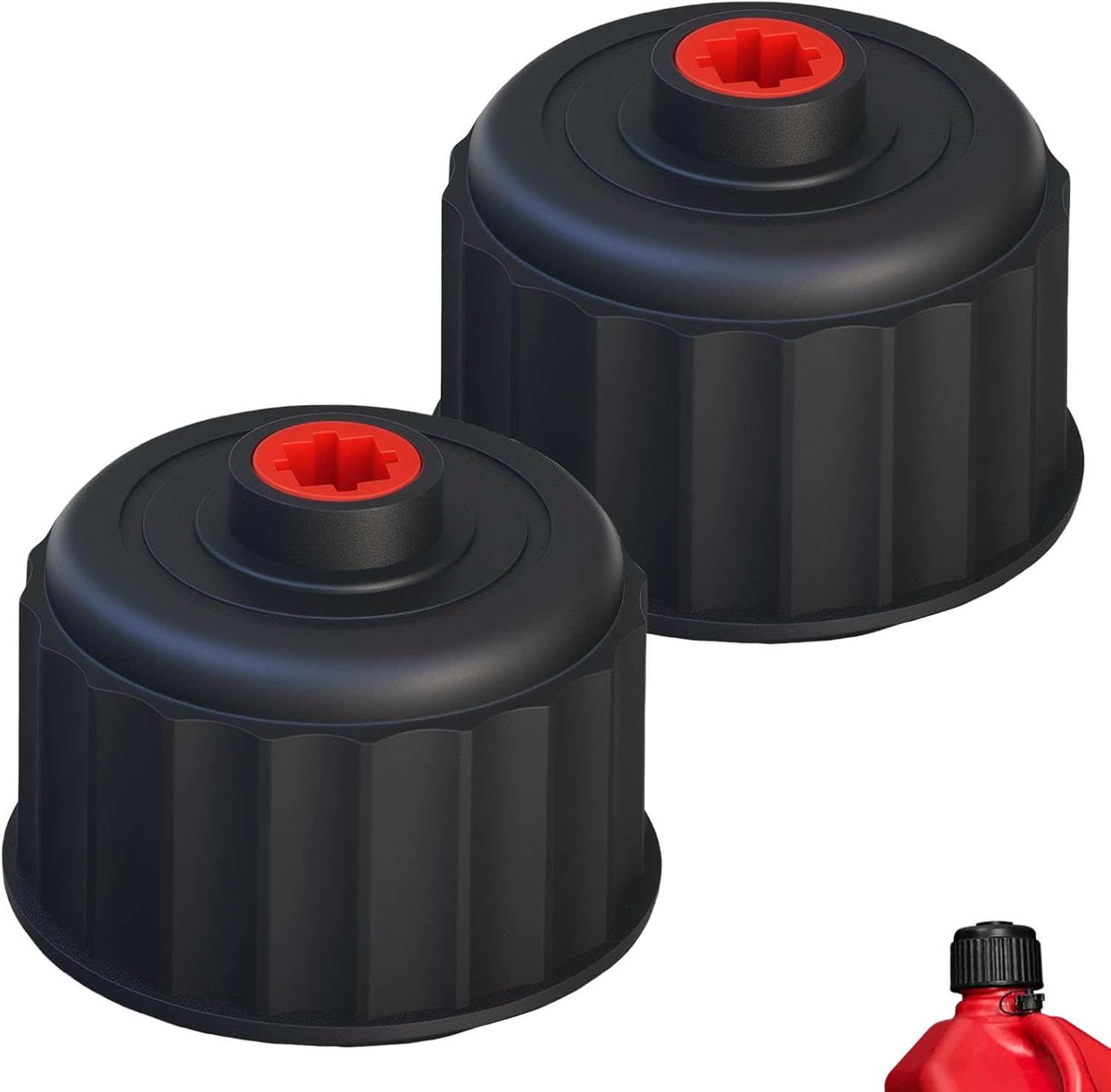 Racing Fuels Replacement Jug Cap 3042 - Heavy-Duty ABS Gas Can Cap with Leak-Proof Seal, Compatible with 5 Gallon Racing Fuel Cans & Most Portable Fuel Jugs（2-Pack）