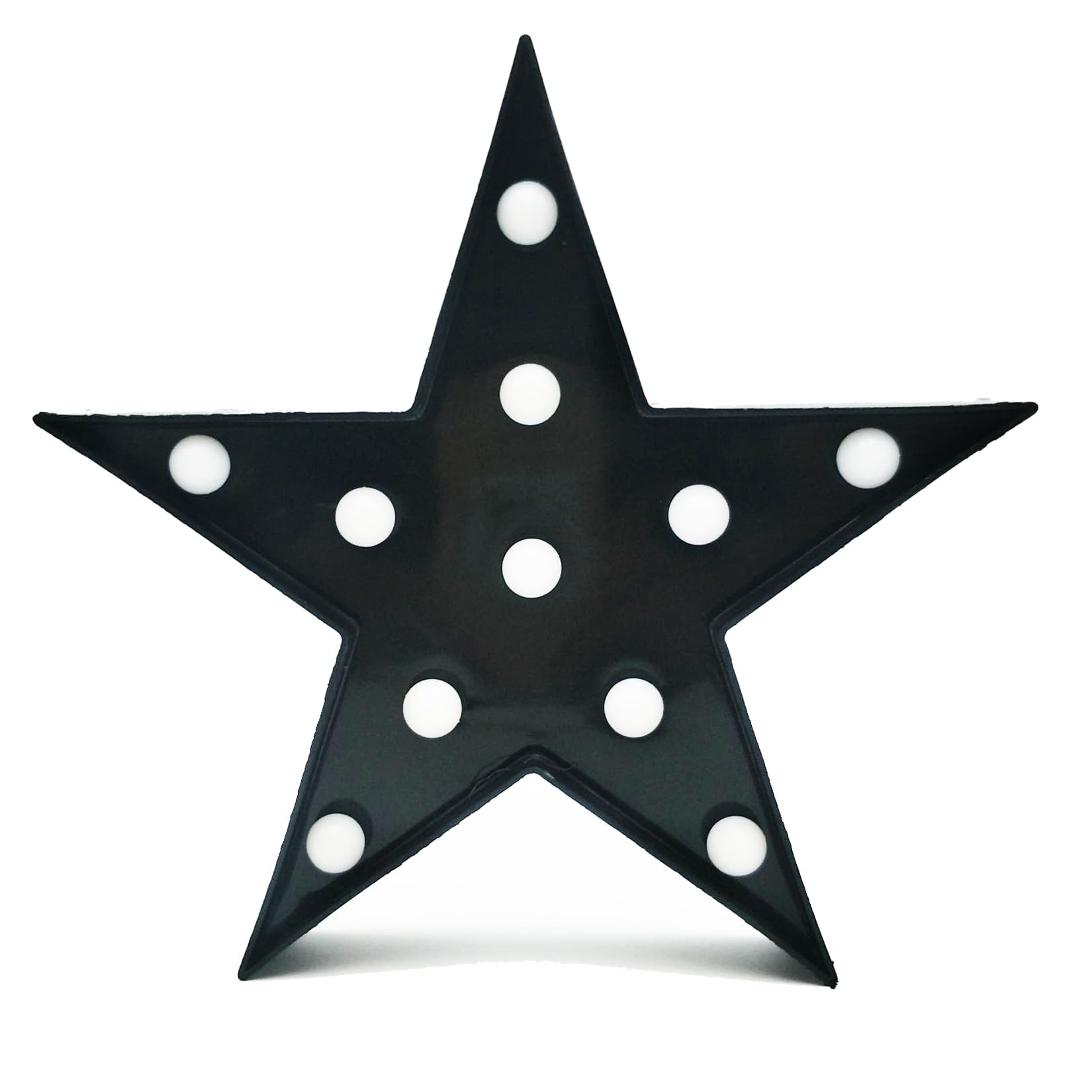 QIAOIDEA 4th of July Patriotic Independence Day Star Decoration, Marquee Light LED Star Sign, Black, 10.5 inches by 1.75 inches