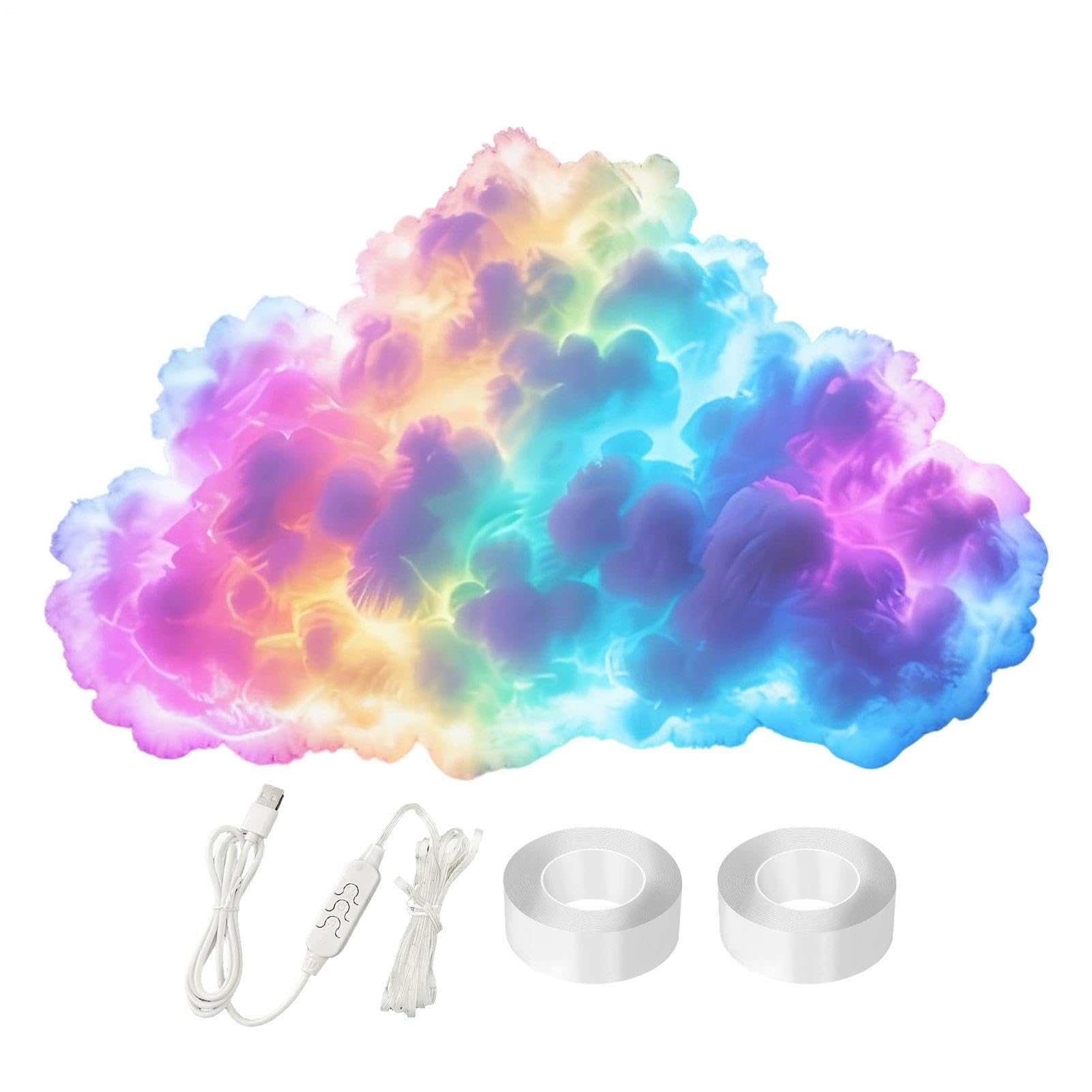 3D Thundercloud LED Lights Music Clouds Lamp Decoration Set for Bedroom USB Powered Thundercloud Light Atmosphere DIY Lamp Wall Lights for Gaming Room Party