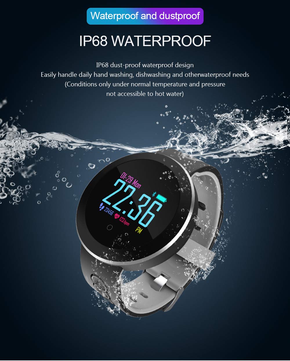 HYLR Fitness Tracker z pulsometrem, wąski, sportowy zegarek z monitorem snu, krokomierz dla dzieci, kobiet i mężczyzn