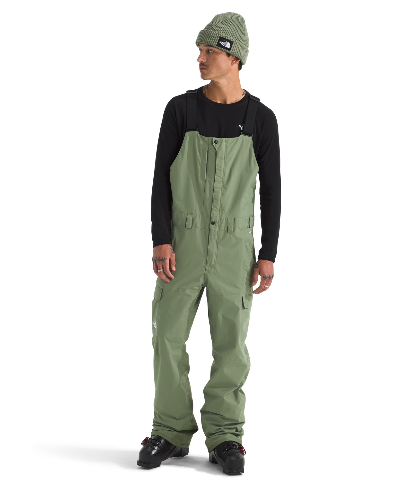 Photo 1 of The North Face Men's Freedom Bib - Waterproof Ski & Snowboard Overalls, Non-Insulated, Adjustable Suspenders, Mesh Venting, Bark Mist, Large Regular