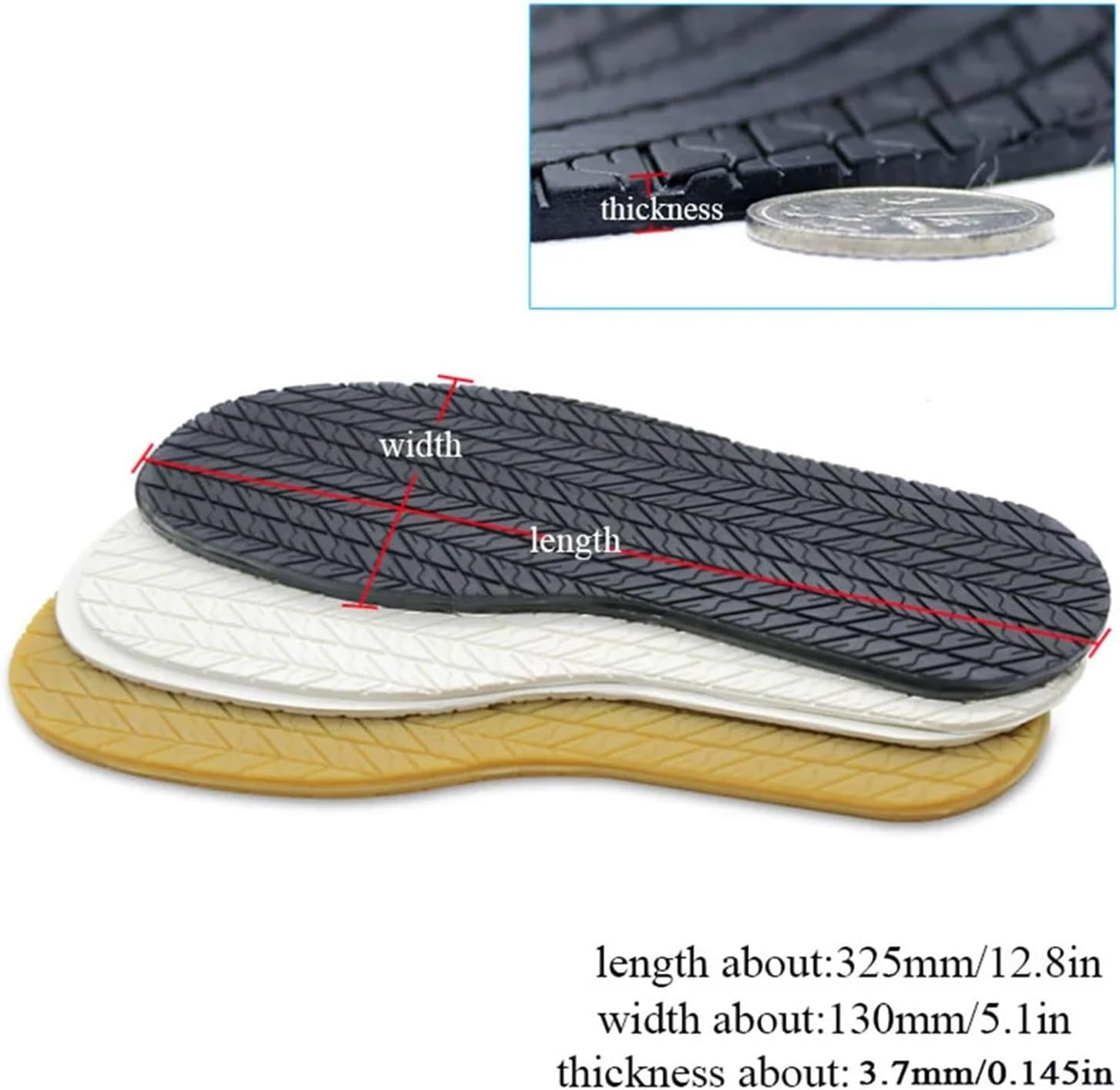 4 Pair Full Sole Protector Sneaker Repair Worker Shoes Outsole Anti Slip Foot Pads Rubber Non-Slip Stickers DIY(Black)