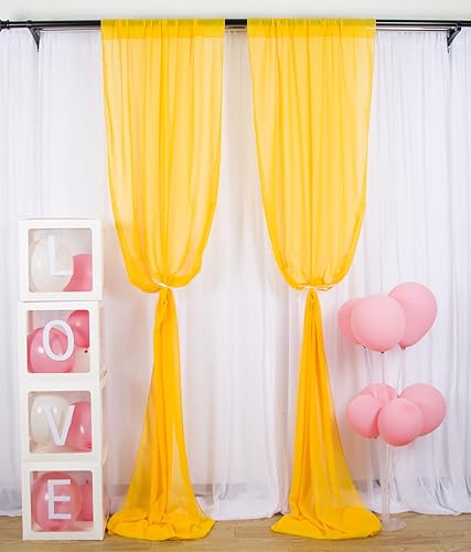 Cortina de telón de fondo de gasa de 10 pies de largo 2 paneles de 30 x 120 pulgadas cortinas de fondo de gasa para boda fondo de gasa cortina de