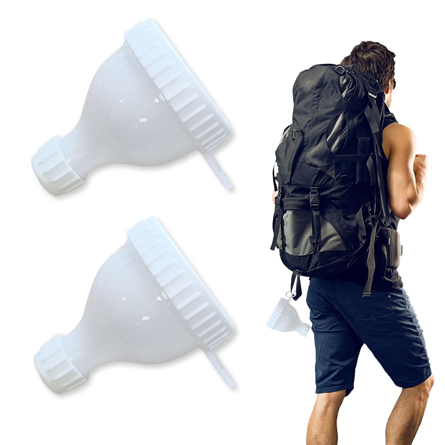 2 Pcs de Contêiner para Pó de Proteína: Armazenamento Portátil com Compartimento e Funil para Suplementos Perfeito para Treinos