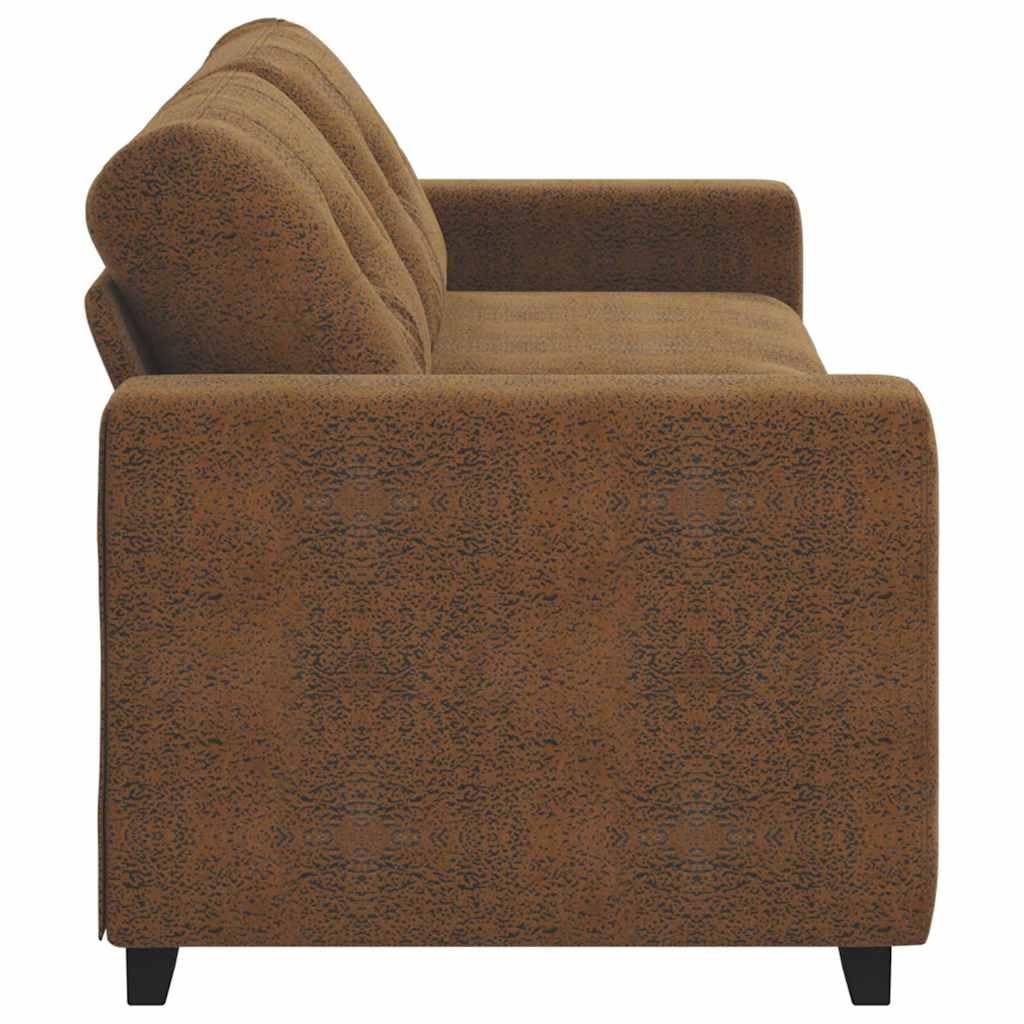 Sofá marrón de 3 plazas de piel sintética de 220 cm con función de dormir y cajonera de diseño moderno para salón, oficina, salón, escandinavo, acogedor