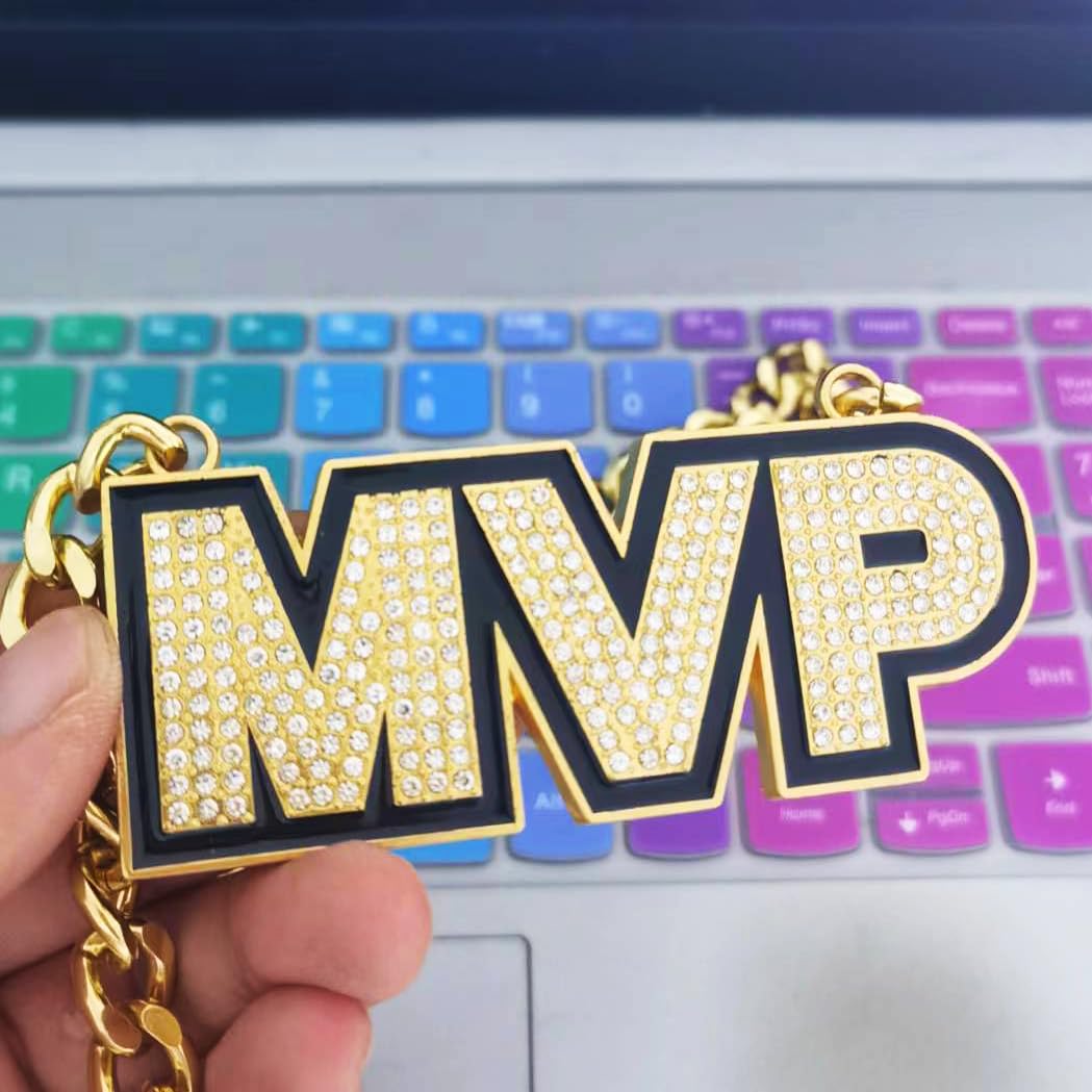 Guancrown MVP Chain Medal, Most Valuable Player Champ Chains Award Gift Winner Tournament Prize Medal Trophy Pendant Necklace For Baseball Basketball - View #3
