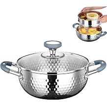 Titanium Hammered Soup Pot, No Coating Titanium Cookware, Nonstick Soup Pot with Lid, Ultra-Durable, Scratch-Resistant, PFOA Free Cookware, Heavy Duty Induction Cooking Pot, Dishwasher Safe,Wi