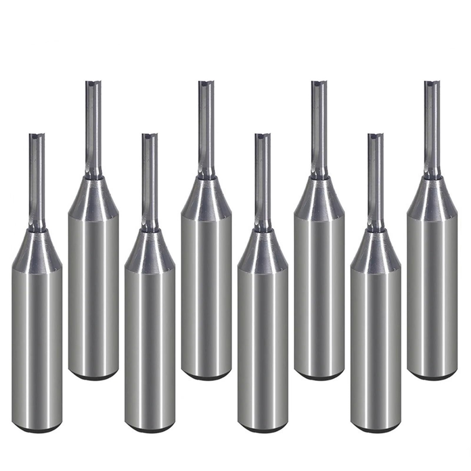 TBZOQAID 10pcs Solid Carbide Straight Router Bits 12.7mm Shank TCT 2 Flutes Slot Milling Cutter End Mill Engraving(12.7x5x22x75L)