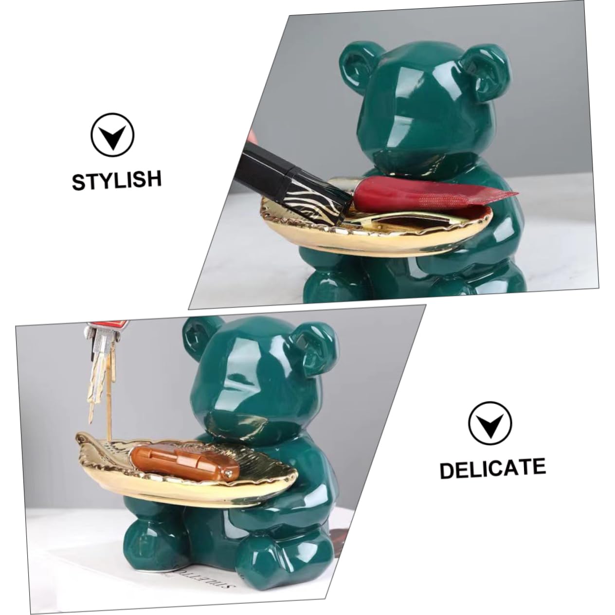 SHERCHPRY 1 Pc Bandeja de oso bandeja de recorte bandeja de llaves bandeja de joyería home decor vestidor colgador llaves bandeja de exhibición de joyas bandeja de collar ayudante de cámara