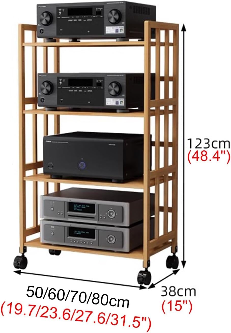 4-poziomowy stojak na gramofon i komponenty stereo, nowoczesny stojak do przechowywania multimediów do salonu