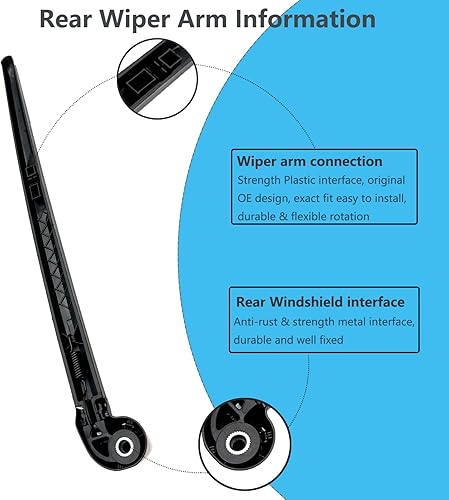 Miniatura 4 de Brazo y cuchilla del limpiaparabrisas trasero de repuesto para Audi Q7 2007-2015 Brazo y hoja del limpiaparabrisas trasero, estilo de fábrica de