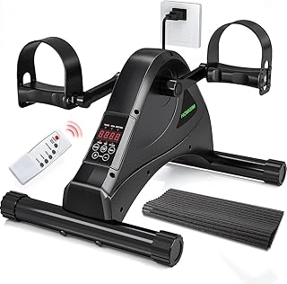 Pedal Exerciser Under Desk Bike Mini Exercise Bike for Leg/ Arm/Ankle Cycling Exercise Portable Peddler with LCD Display