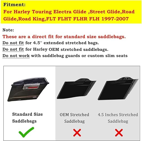 Miniatura 3 de Cubiertas laterales estiradas izquierda derecha sin pintar, color negro, paneles laterales extendidos para Harley Touring Street Glide Road King