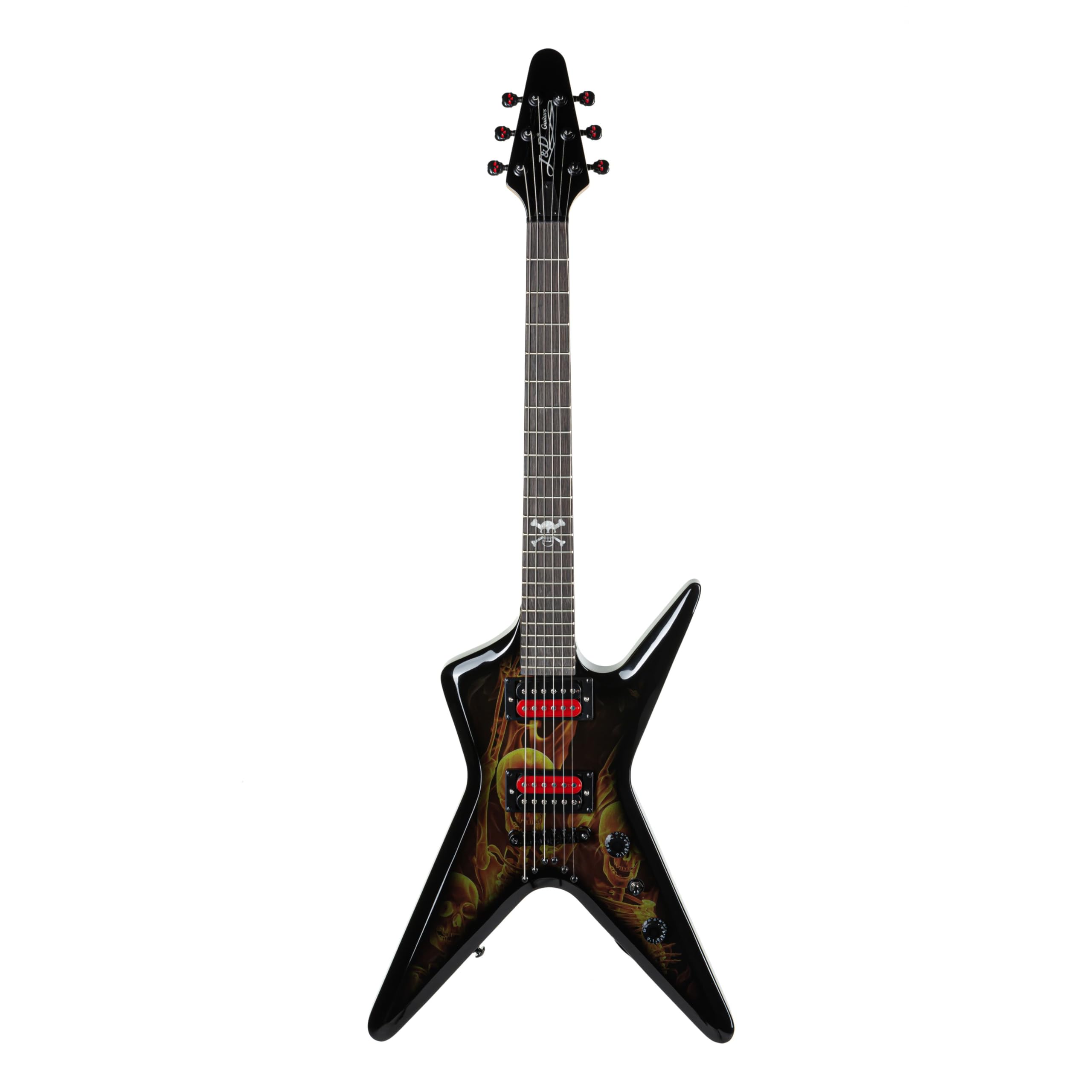J & D V-200 S Skeleton E-Gitarre, ML-Style, Linde-Korpus, Ahornhals, Composite-Griffbrett, 22 Bünde, High Output Humbucker, Tune-o-Matic Brücke, Schwarze Hardware, Skeleton-Finish