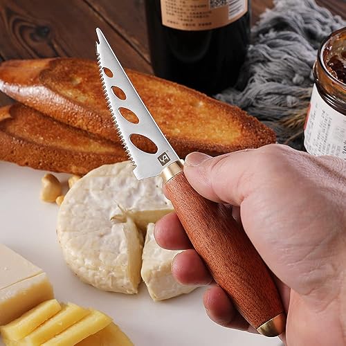 Miniatura 6 de Elegante cuchillo de queso para accesorios de tablas de embutidos, cortador de queso multiusos, cortador de queso, cuchillo de punta dentada, mango