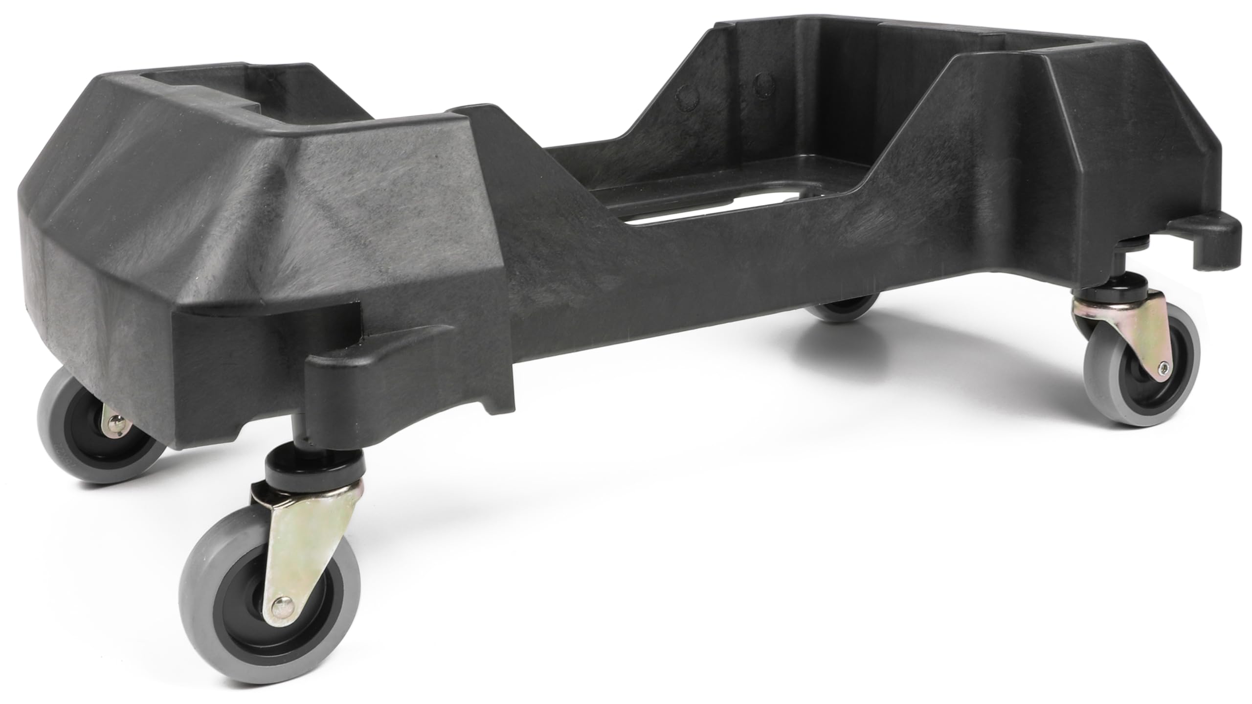 MaxWorks 51159 Heavy-Duty Slim Trash Can Dolly – Expandable 200 lb Capacity, Fits 16 & 23 Gallon Bins, 3" Casters, Polypropylene - Black