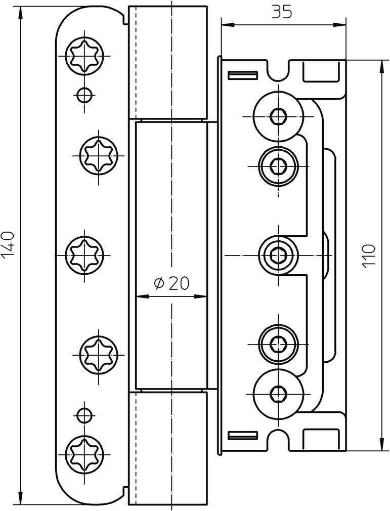 Porte Bande Baka Protect 4010 3D FD msts M. stiftsich. 1satz = 3stk. Acier verz. Argent, 1 Parure