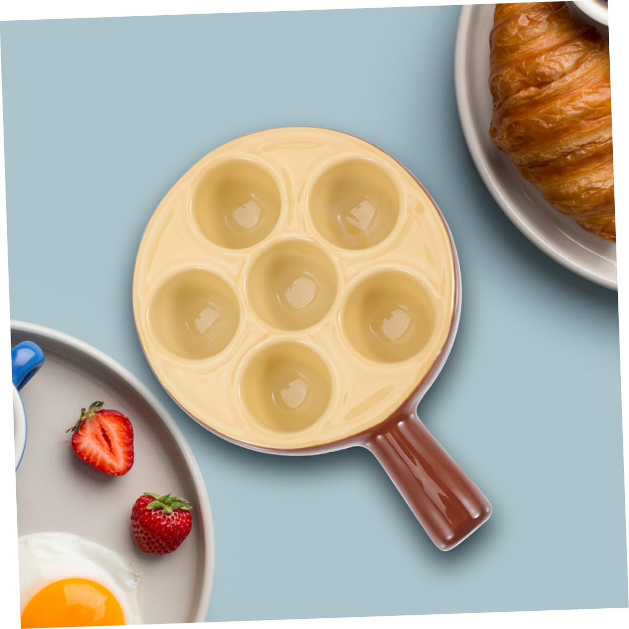 Schneckenteller Aus Porzellan Mit Griff Ofenfeste Escargot Servierplatte Mit 6 Löchern Für Mikrowelle Gefrierschrank Und Spülmaschine Für Schnecken Muscheln Und Meeresfrüchte