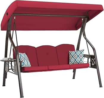 Amazon.com: ZZW 3-Seat Outdoor Porch Swing with Stand, Patio