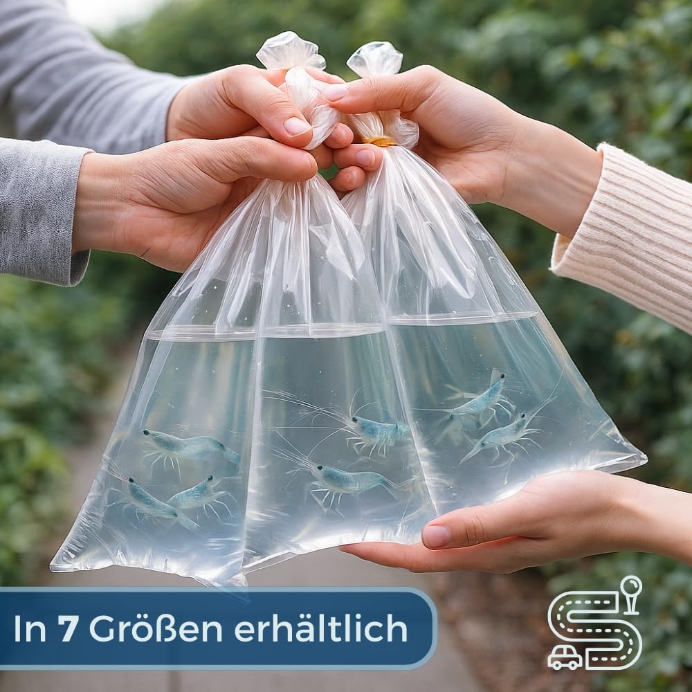 Fischtransportbeutel 18 x 40 cm 100 Stück Transportbeutel Koi Fischbeutel Fischtüten Fisch Transport Tüten Zierfischtüte Transparent