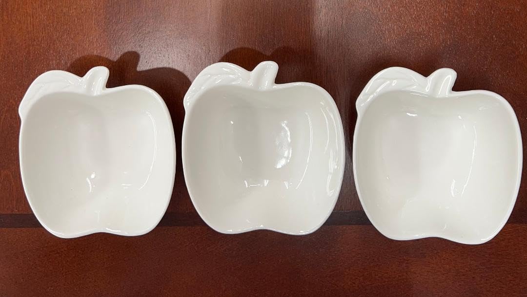 Amazon.com | van wyck 3PC Apple Plates Porcelain Condiment Set