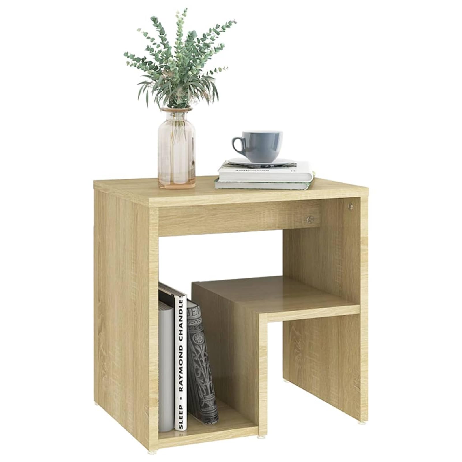 Nachttische 2 STK. Sonoma-Eiche 40x30x40 cm Holzwerkstoff | Stabile Holzwerkstoff-Konstruktion, praktisches Regalfach, leicht zu reinigen mit feuchtem Tuch