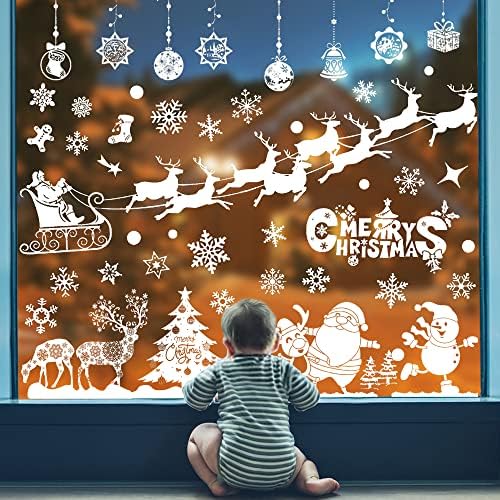 Natalizie Vetrofanie Finestre Addobbi Natale, Adesivi Natalizi per Finestre Gel Rimovibile Adesivi Murali Fiocco Di Neve Babbo PVC Adesivi Vetro Natale Decorazioni per Vetrine Negozi Casa Natalizie Vetrofanie Finestre Addobbi Natale, Adesivi Natalizi per Finestre Gel Rimovibile Adesivi Murali Fiocco Di Neve Babbo PVC Adesivi Vetro Natale Decorazioni per Vetrine Negozi Casa