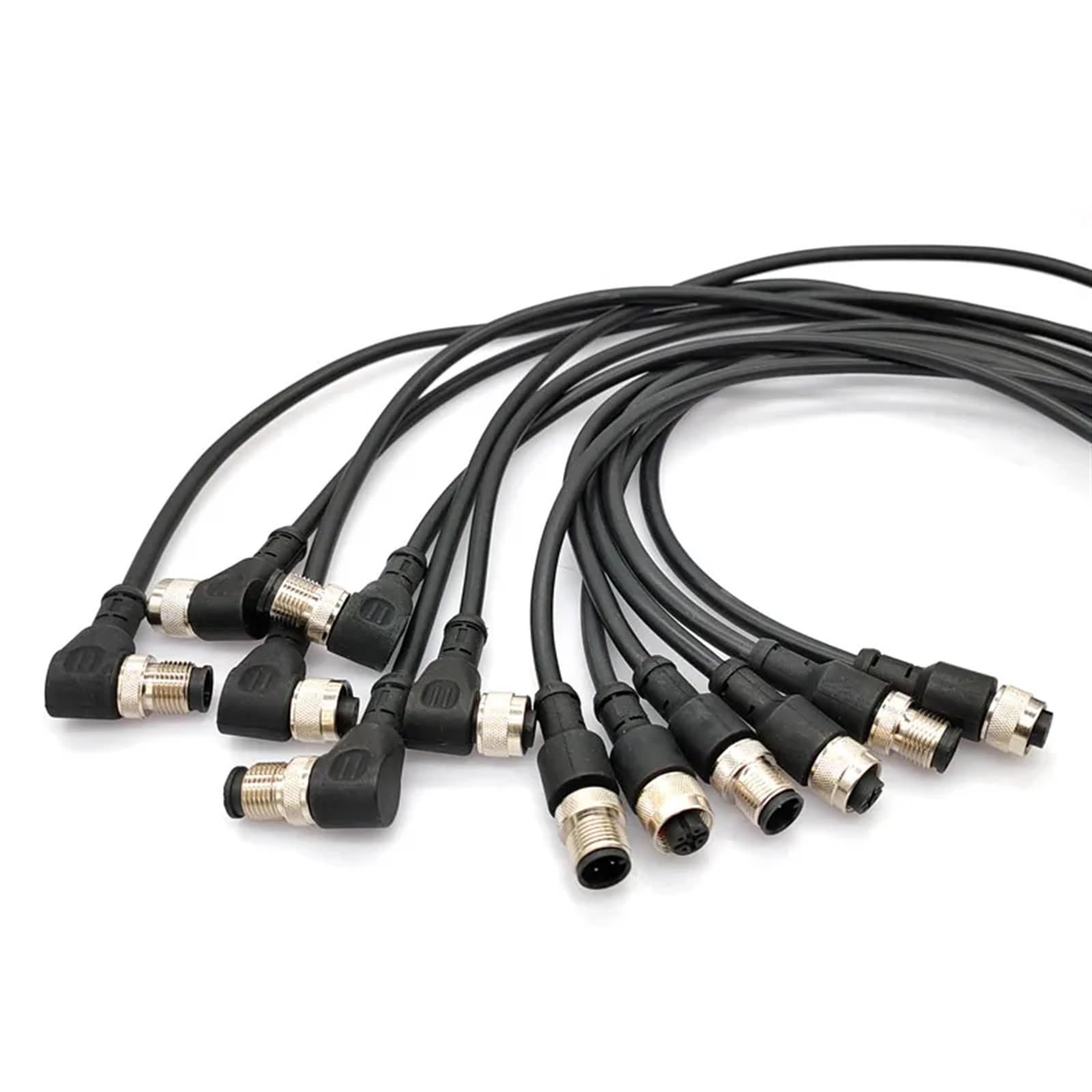 Connecteur M12 coudé femelle 8 broches avec câble de 2m pour capteur industriel x2
