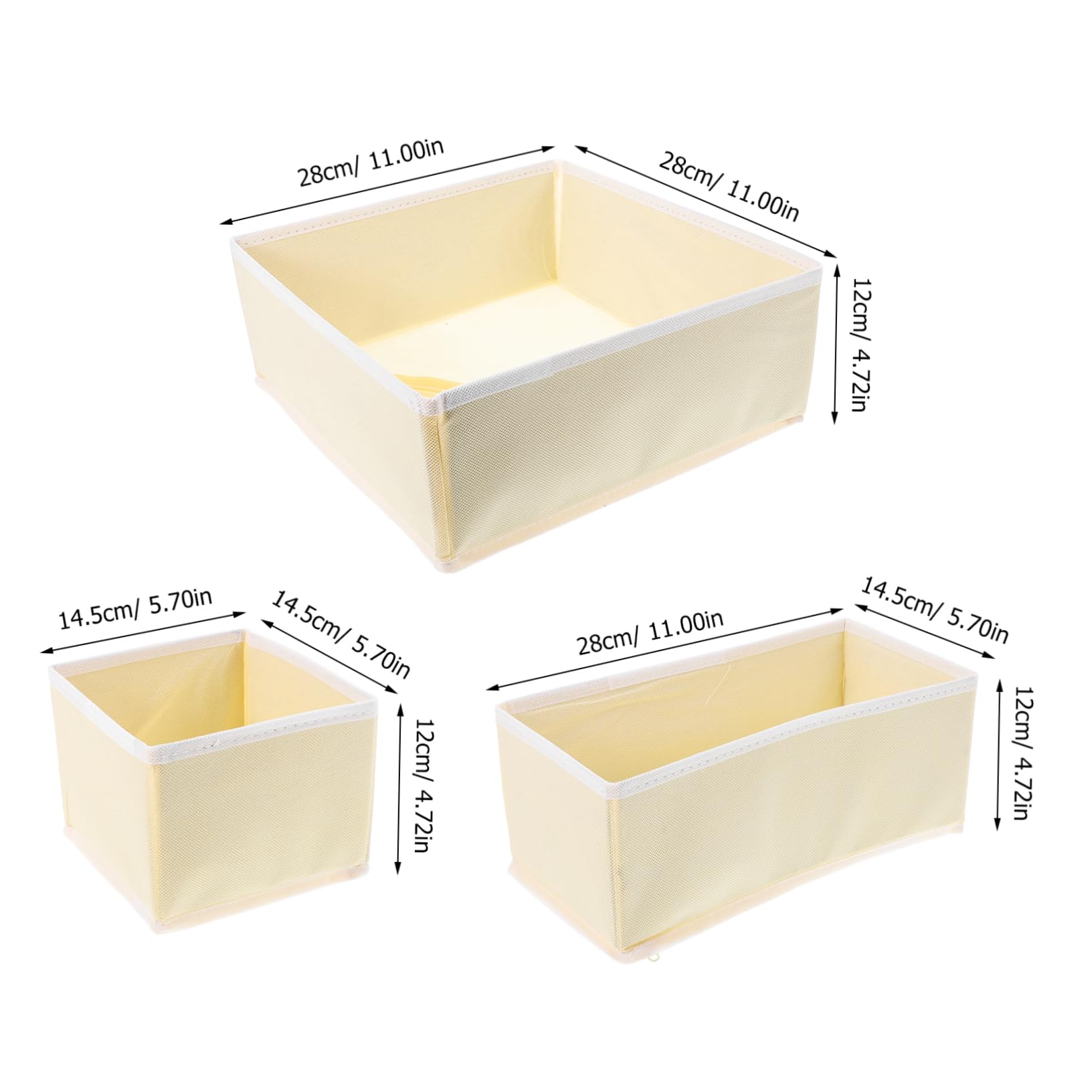 KOMBIUDA 12piezas Organizadores De Cajón Plegables Para Ropa Interior Divisores De Almacenamiento Para Sujetadores Bragas y Calcetines Para Armarios y Habitaciones De Bebés Beige