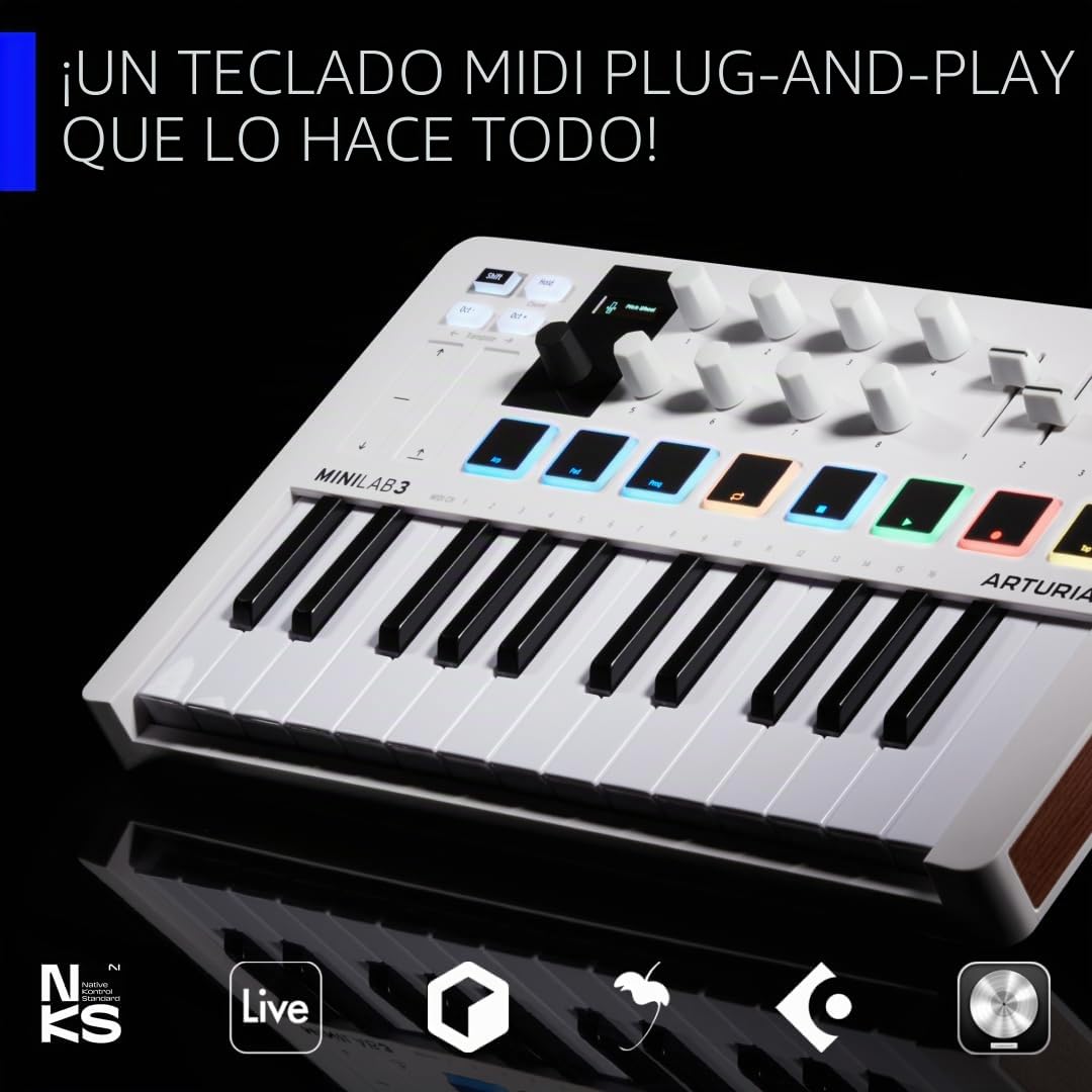MiniLab 3 Deep Black, Arturia Controlador MIDI 25 teclas Plug and Play