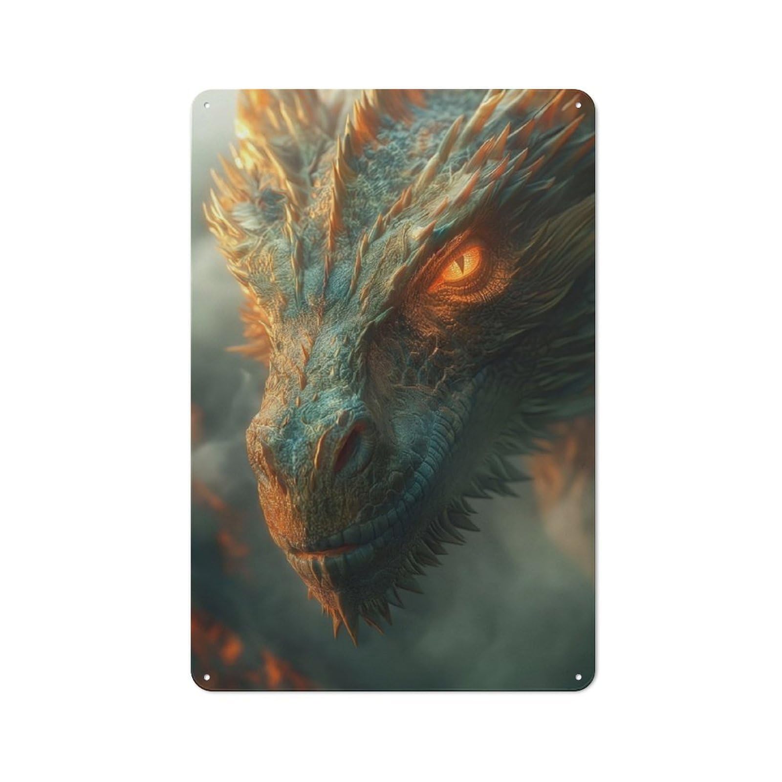 Junmoney Mystical Dragon Vintage Tin Wall Plaque 30X20cm For Workshop Wall, A Decorative Christmas Gift For Makers And Diy Enthusiasts