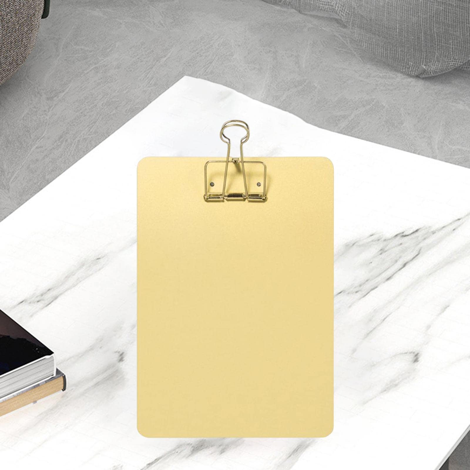 Clips de Papel Foldback Clip Binder Clips, Portapapeles de Papel A4 Portapapeles con Suministros de Cola Larga Hueca, Rosa (Color : Gold)