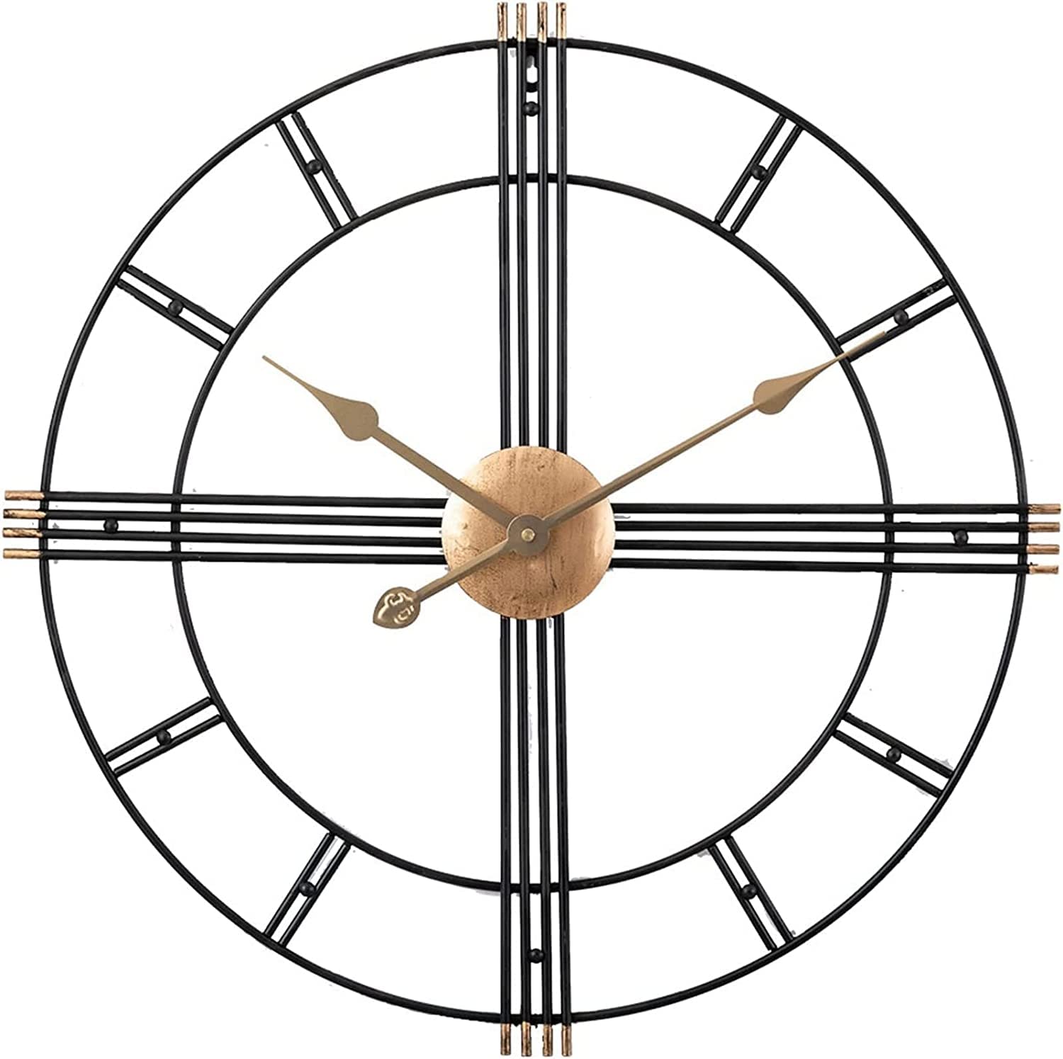 Reloj de Pared para Sala de Estar, Reloj de Pared Grande de Metal 3D Retro, Reloj Decorativo de Arte de Pared silencioso Que no Hace tictac, Reloj de Pared de Estilo Industrial par