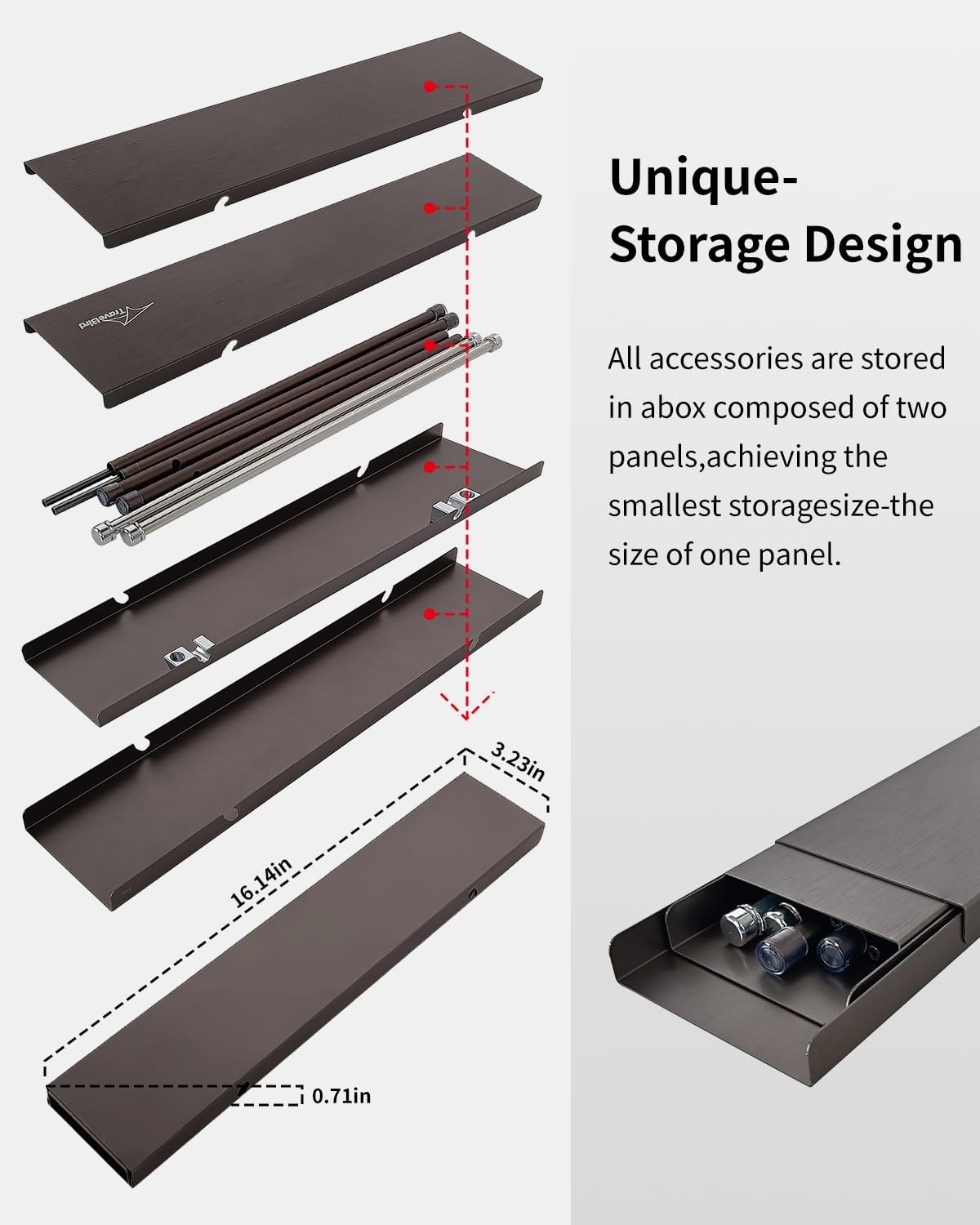 Flexifold Ultralight Aluminum Camping Table, Portable Folding Camping Table, Small Outdoor Side Table with Carry Bag for Outdoor Cooking, Picnic, Camp, Beach, Travel