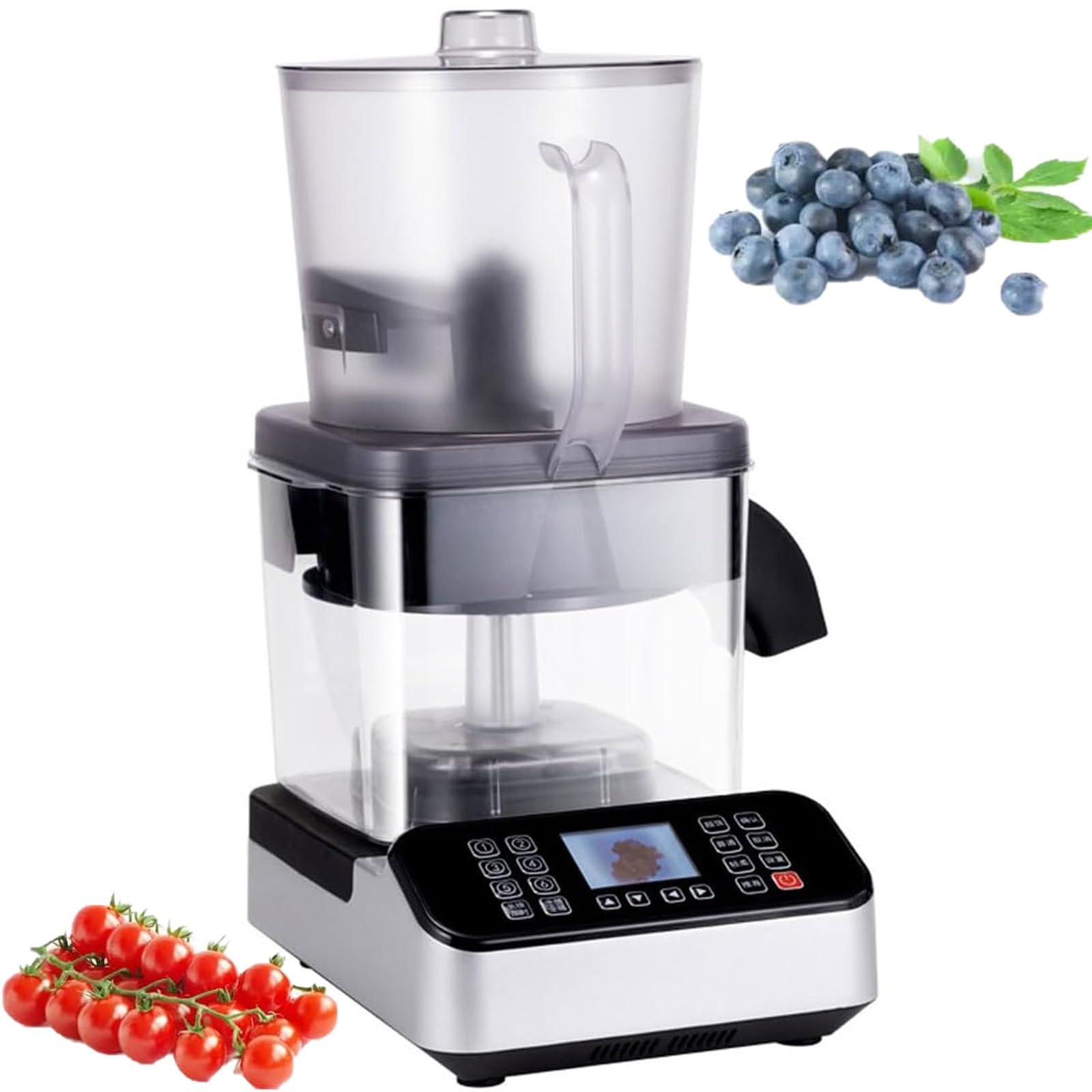Máquina peladora automática de uvas, peladora de frutas comercial de 2500 W, velocidad de 500 g/min, pantalla de 2.8 pulgadas, capacidad de 3 kg, ideal para tiendas de té de cereza y leche