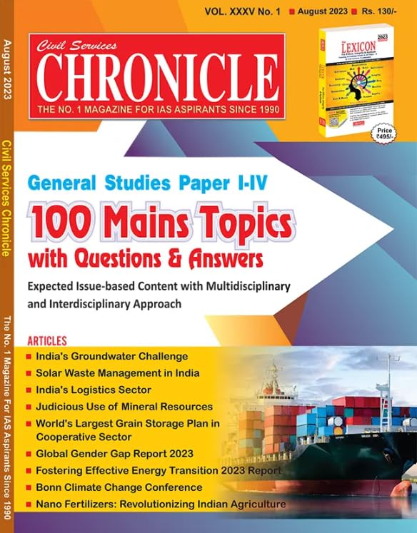 Civil Services Chronicle English August 2023 - General Studies Paper I-IV 100 Mains Topics With Questions and Answers