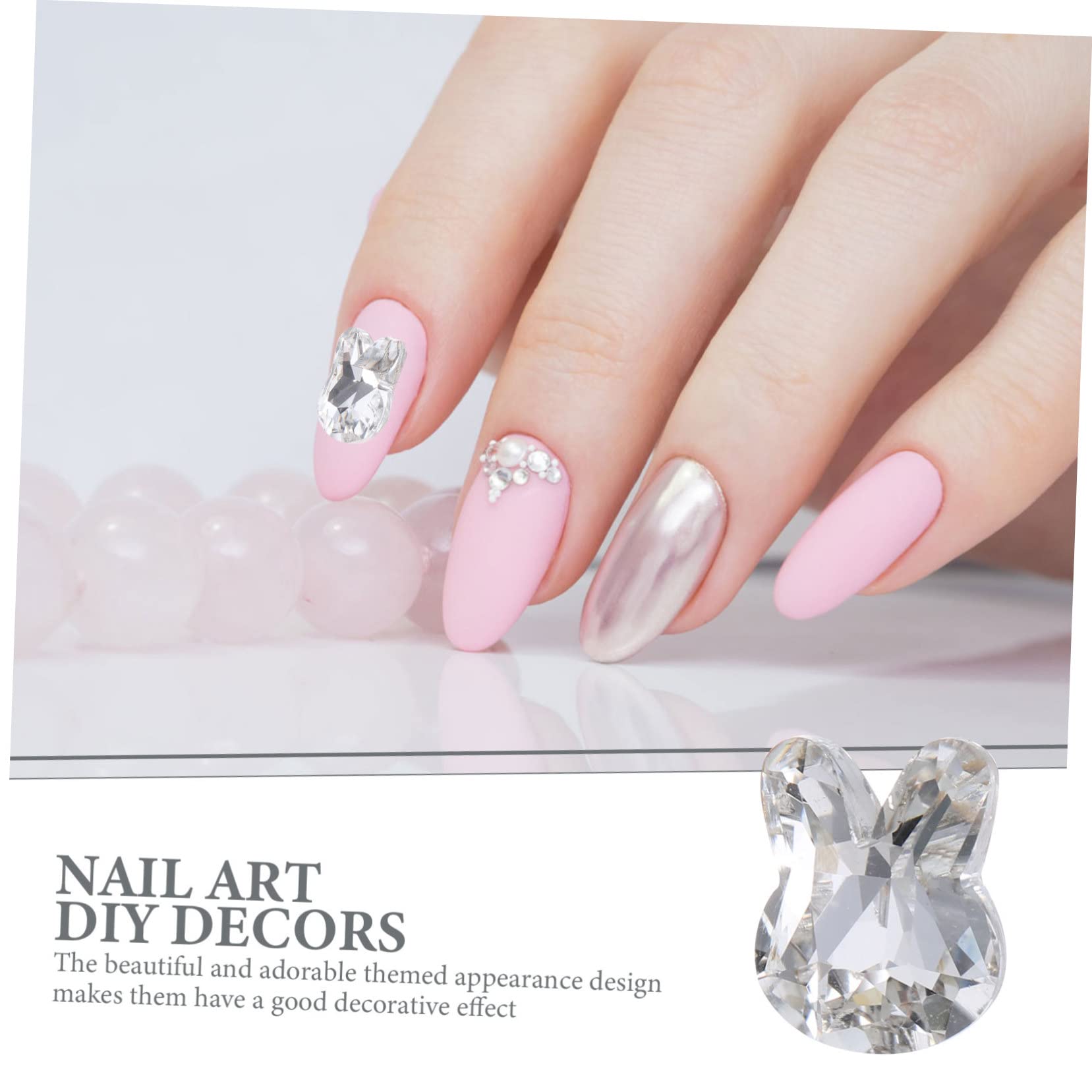 Healvian 80pezzi Ciondoli Per Unghie Tema Coniglio Decorazioni Nail Art Accessori Per Manicure Carini Per Donne e Ragazze