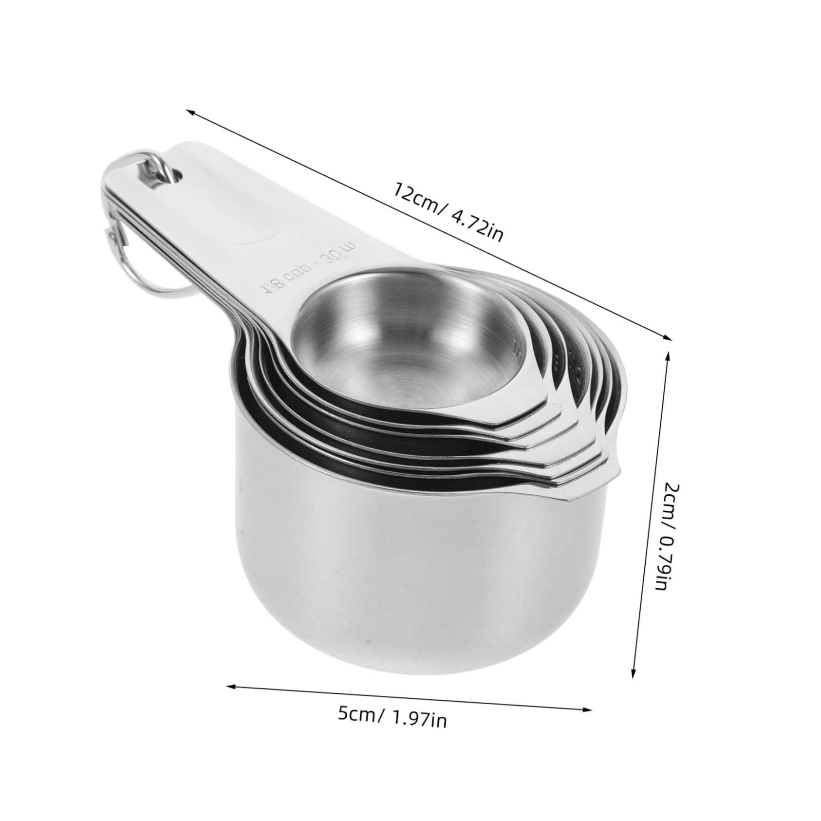 LABRIMP Ensemble de Tasses à Mesurer Facile à Ranger en Acier Inoxydable avec Design Empilable Élégant 30ml à 240ml Cuisine et Pâtisserie