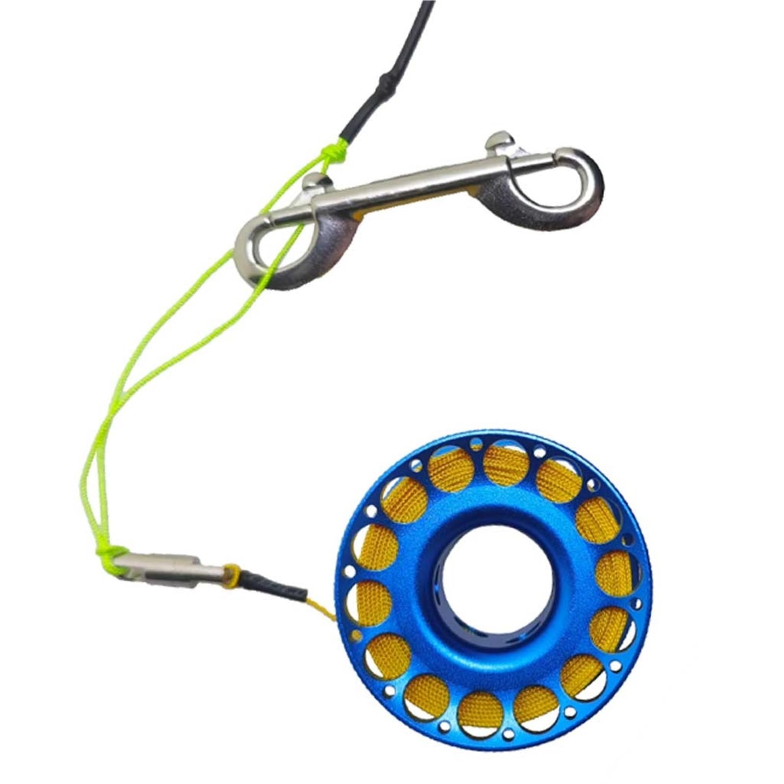Dive Finger Reel, Finger Spool Aluminum Multicolor 30m/100ft Bolt Snap Cave Wreck Drift(Blue)