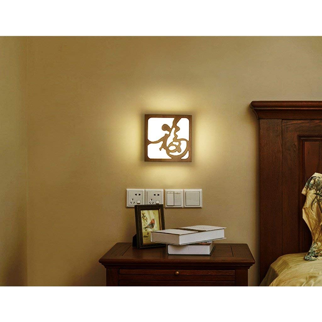 GZ Creativo Moderno semplicità Nordic Ingresso Comodino Camera da Letto Lampada da Comodino Lampada da Parete in Legno massello