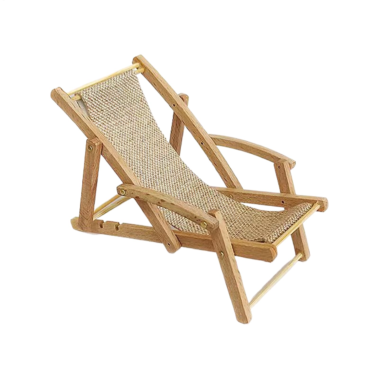 Silla De Playa En Miniatura - Modelo De Muebles Ďe Casa Đe Muñecas D́e Madera, Casa D̄e