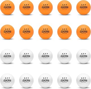 Luoxg 3-Star Ping Pong Balls 20 Pack - Durable ABS Table Tennis Balls 40mm for Beginners & Pros (10 Orange + 10 White)