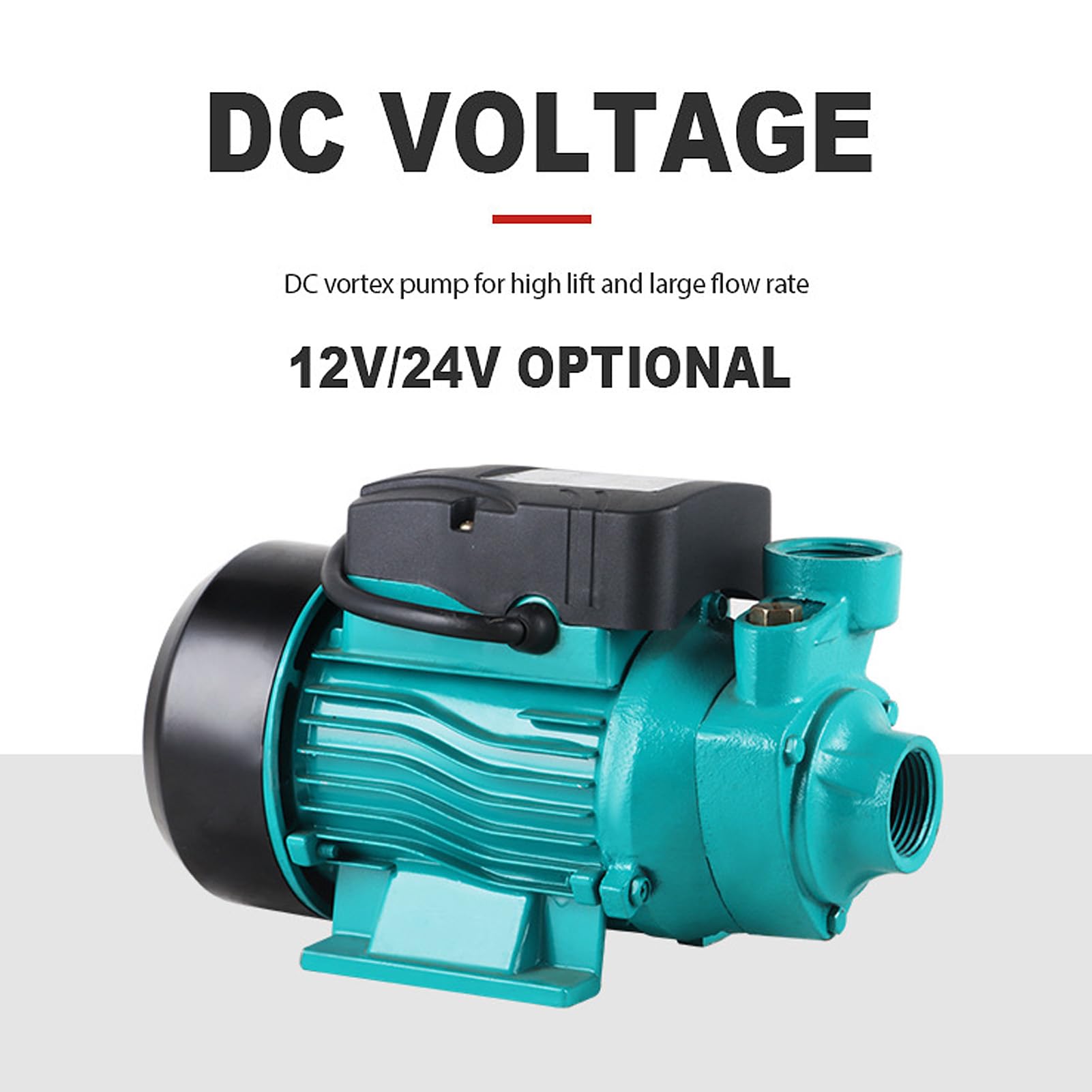 Bomba de Agua de Trasvase, Bomba de Agua Solar 12v 24v, Bomba Autocebante de 25m de Elevación, para Chorro de Pozo Poco Profundo, Trasvase de Riego, 35L/min (DC24V)